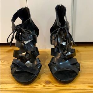 Black gladiator sandals 8.5